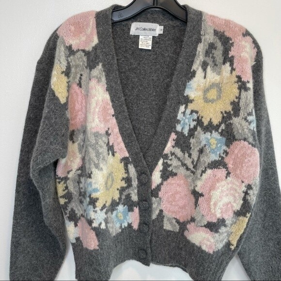 Vintage JH Collectibles Angora Wool Blend Cardigan Sweater - Picture 6 of 8